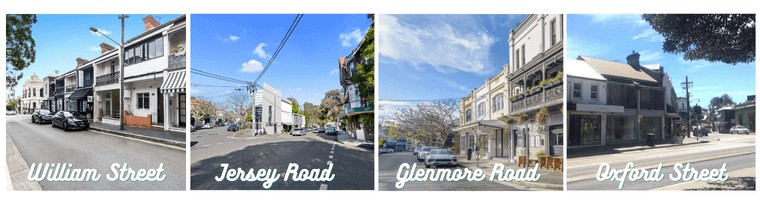 Streets in Paddington, New South Wales, Australia