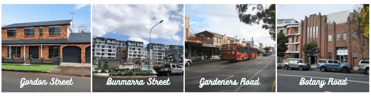 Streets in Rosebery, New South Wales, Australia